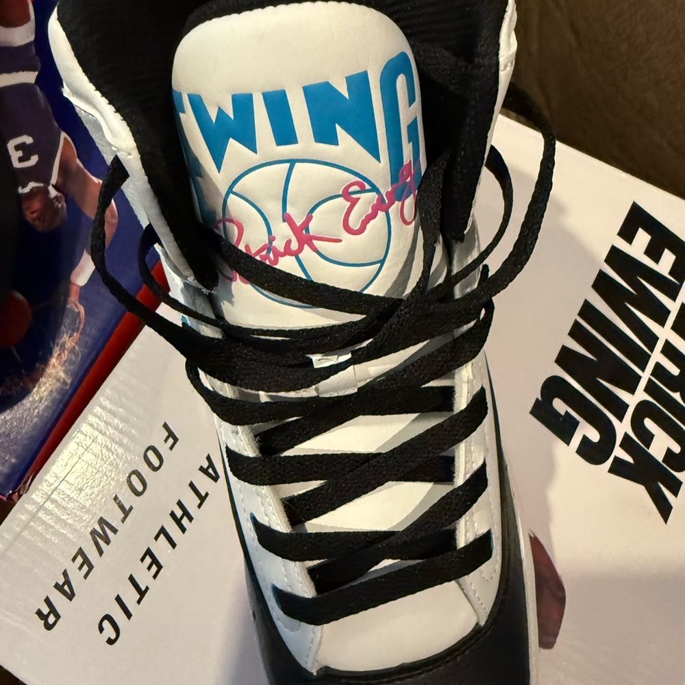 Black and White Athletic Shoes with Bold Stripes
